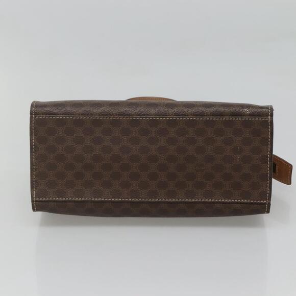 CELINE Macadam Canvas Hand Bag Pvc Leather Brown Gold - Picture 9 of 12